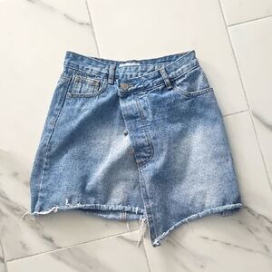 Denim Asymmetrical Skirt xs by sage